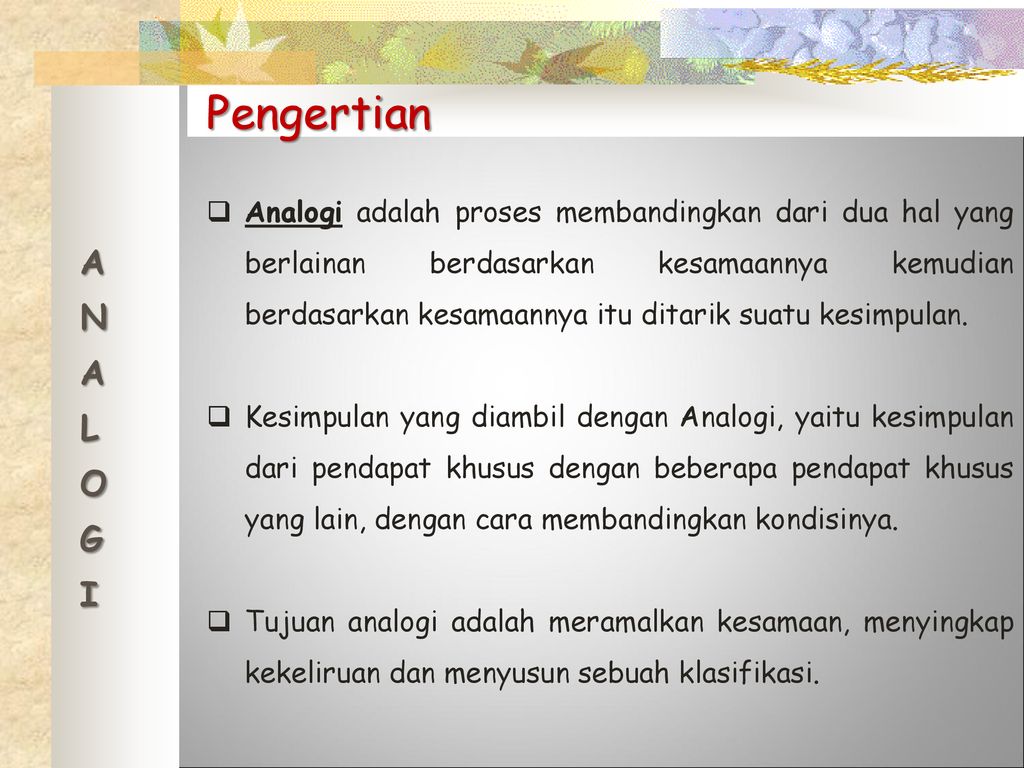 Contoh Penarikan Kesimpulan Penalaran Induktif Dengan Cara Analogi